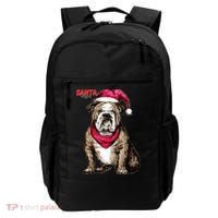 Santa Bulldog Christmas Hat Backpack thumb 0