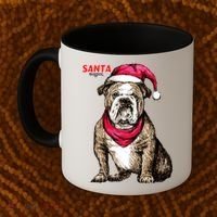 Santa Bulldog Christmas Hat Coffee Mug thumb 2