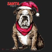 Santa Bulldog Christmas Hat Beanie thumb 2