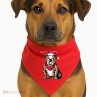 Santa Bulldog Christmas Hat USA-Made Doggie Bandana thumb 1