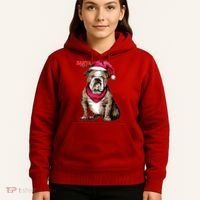 Santa Bulldog Christmas Hat Hoodie thumb 5