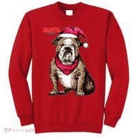 Santa Bulldog Christmas Hat Sweatshirt thumb 0