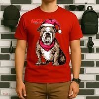 Santa Bulldog Christmas Hat T-Shirt thumb 6