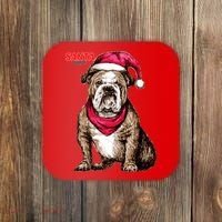 Santa Bulldog Christmas Hat Coaster thumb 0
