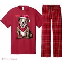 Santa Bulldog Christmas Hat Pajama Set thumb 0