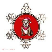 Santa Bulldog Christmas Hat Ornament thumb 0