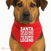 Santa Christmas The Old Man Jolly Myth Bearded Legend USA-Made Doggie Bandana thumb 1