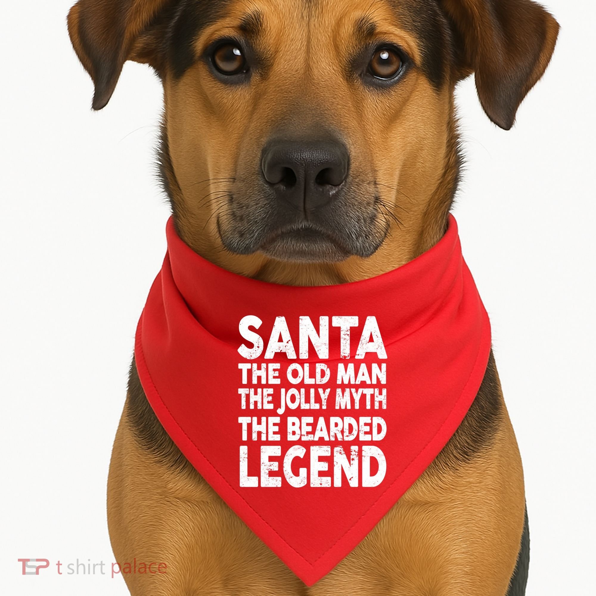 Santa Christmas The Old Man Jolly Myth Bearded Legend USA-Made Doggie Bandana