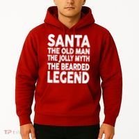 Santa Christmas The Old Man Jolly Myth Bearded Legend Hoodie thumb 2