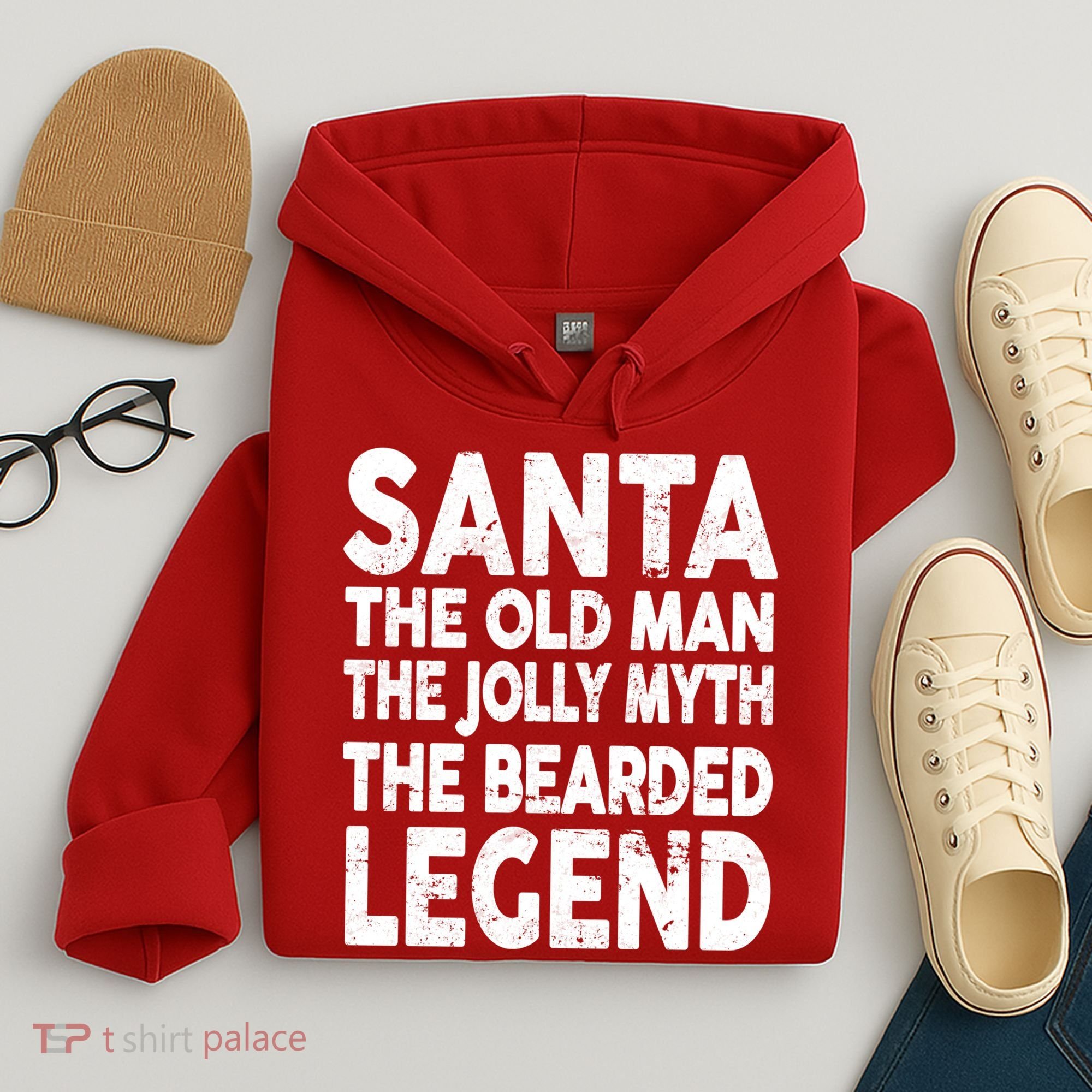 Santa Christmas The Old Man Jolly Myth Bearded Legend Hoodie