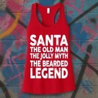 Santa Christmas The Old Man Jolly Myth Bearded Legend Women's Tank Top thumb 3