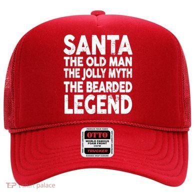 Santa Christmas The Old Man Jolly Myth Bearded Legend Hat