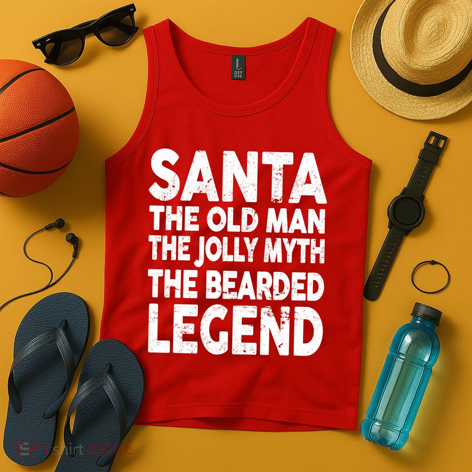 Santa Christmas The Old Man Jolly Myth Bearded Legend Tank Top