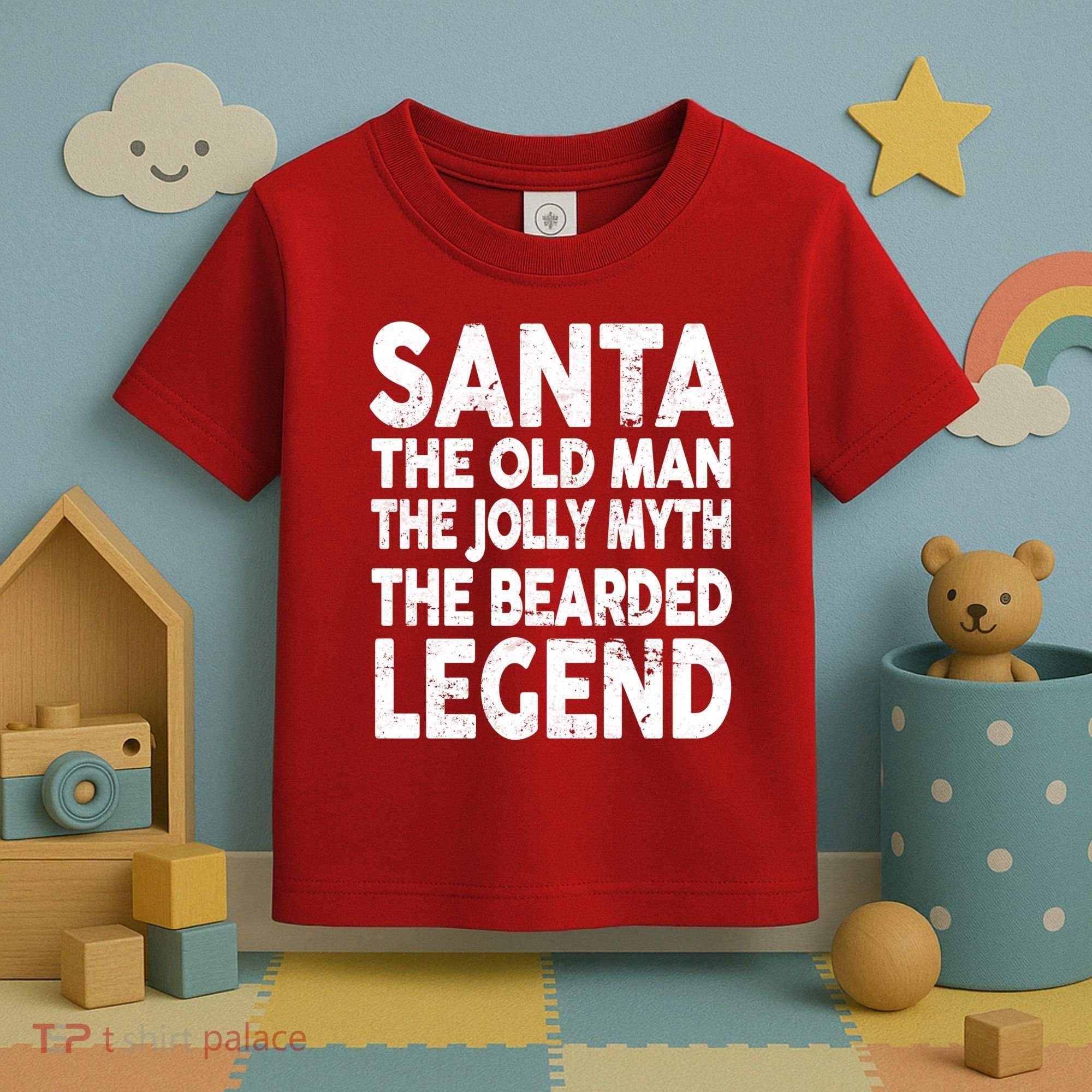 Santa Christmas The Old Man Jolly Myth Bearded Legend Toddler T-Shirt