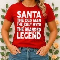 Santa Christmas The Old Man Jolly Myth Bearded Legend Women's T-Shirt thumb 2