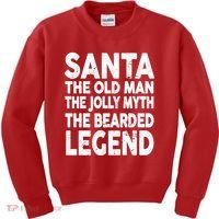 Santa Christmas The Old Man Jolly Myth Bearded Legend Kids Sweatshirt thumb 0