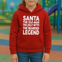 Santa Christmas The Old Man Jolly Myth Bearded Legend Kids Hoodie thumb 3