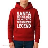 Santa Christmas The Old Man Jolly Myth Bearded Legend Kids Hoodie thumb 4