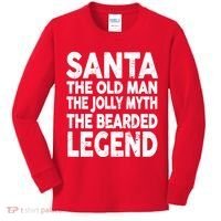 Santa Christmas The Old Man Jolly Myth Bearded Legend Kids Long Sleeve Shirt thumb 0