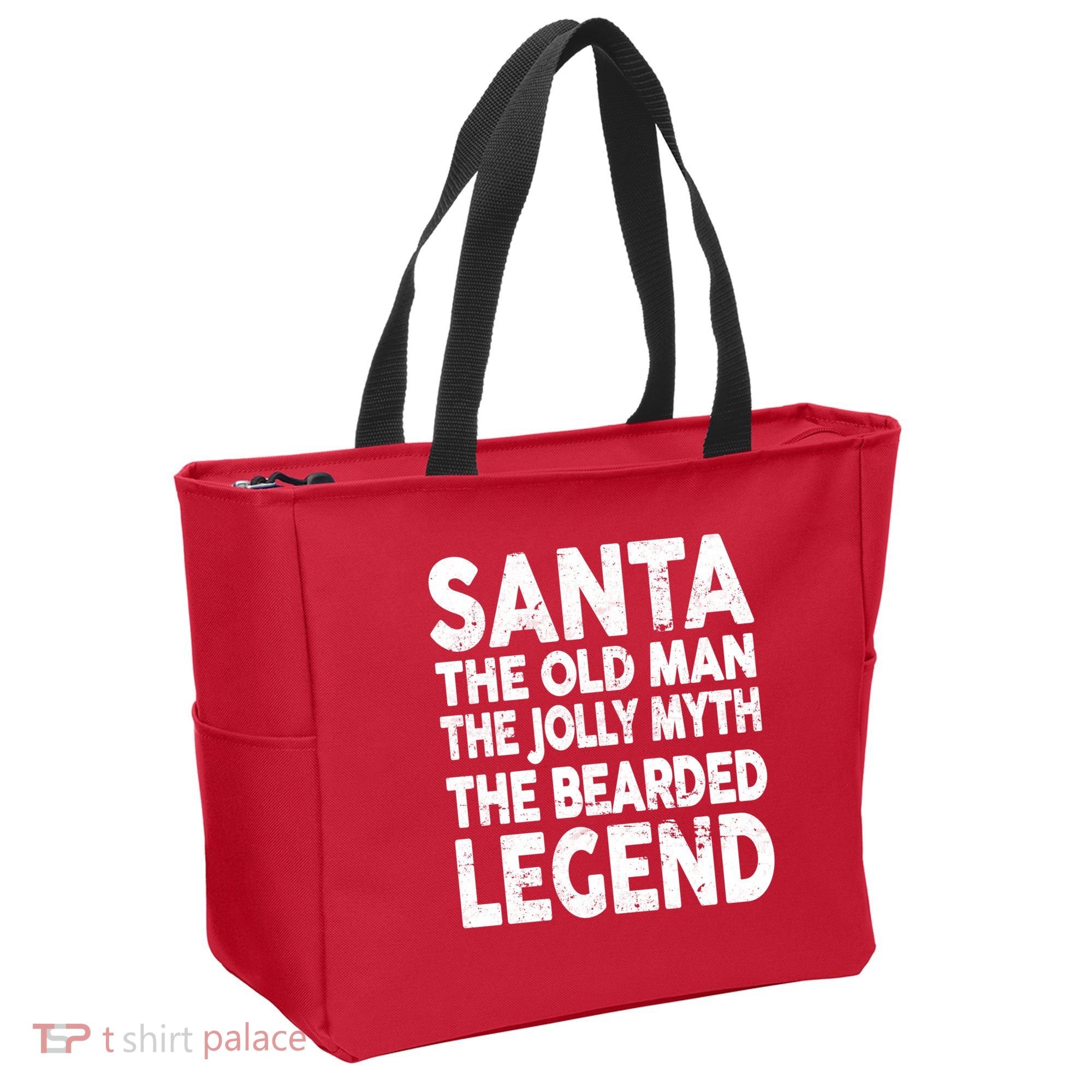 Santa Christmas The Old Man Jolly Myth Bearded Legend Tote Bag