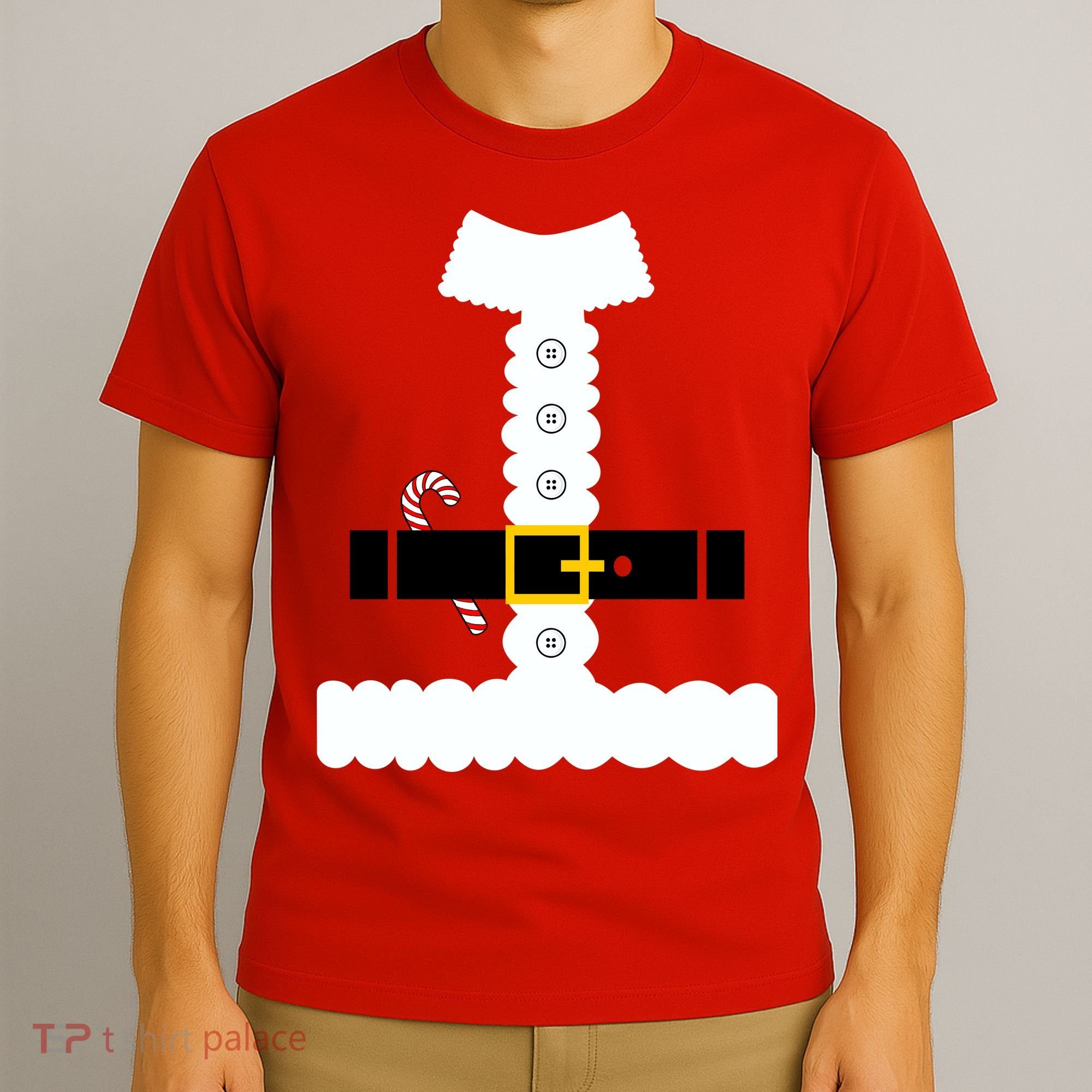 Santa Claus Candy Cane Costume Suit T-Shirt