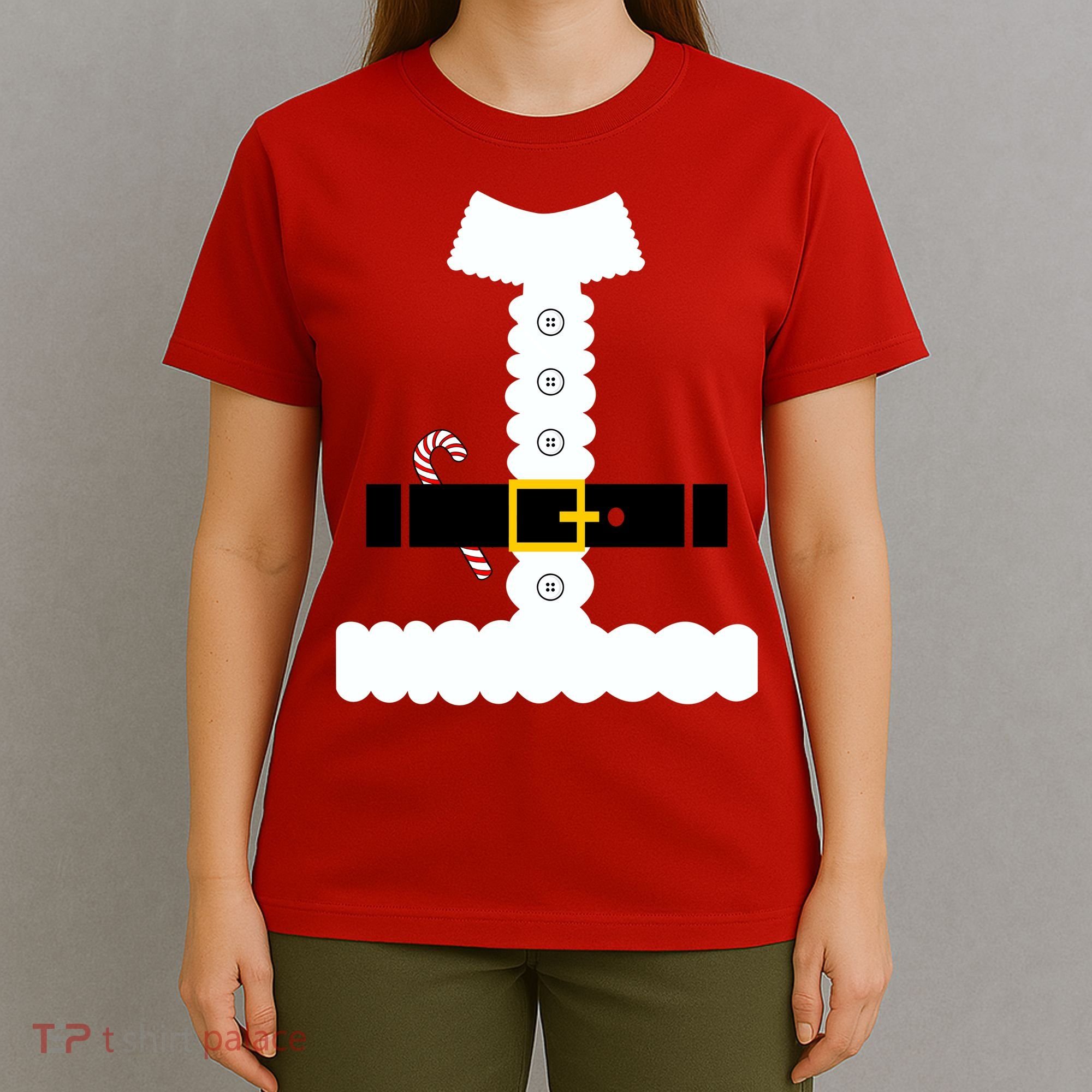 Santa Claus Candy Cane Costume Suit T-Shirt