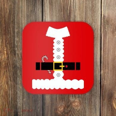 Santa Claus Candy Cane Costume Suit Coaster