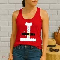 Santa Claus Candy Cane Costume Suit Women's Tank Top thumb 2