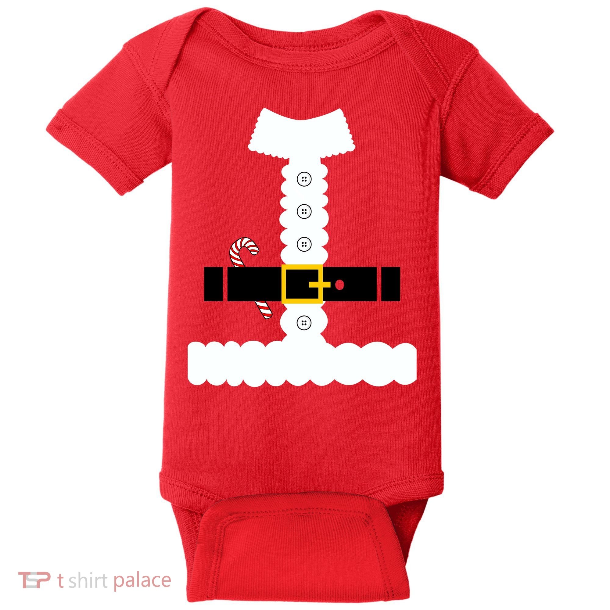 Santa Claus Candy Cane Costume Suit Baby Bodysuit