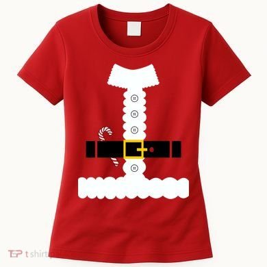 Santa Claus Candy Cane Costume Suit Women's T-Shirt