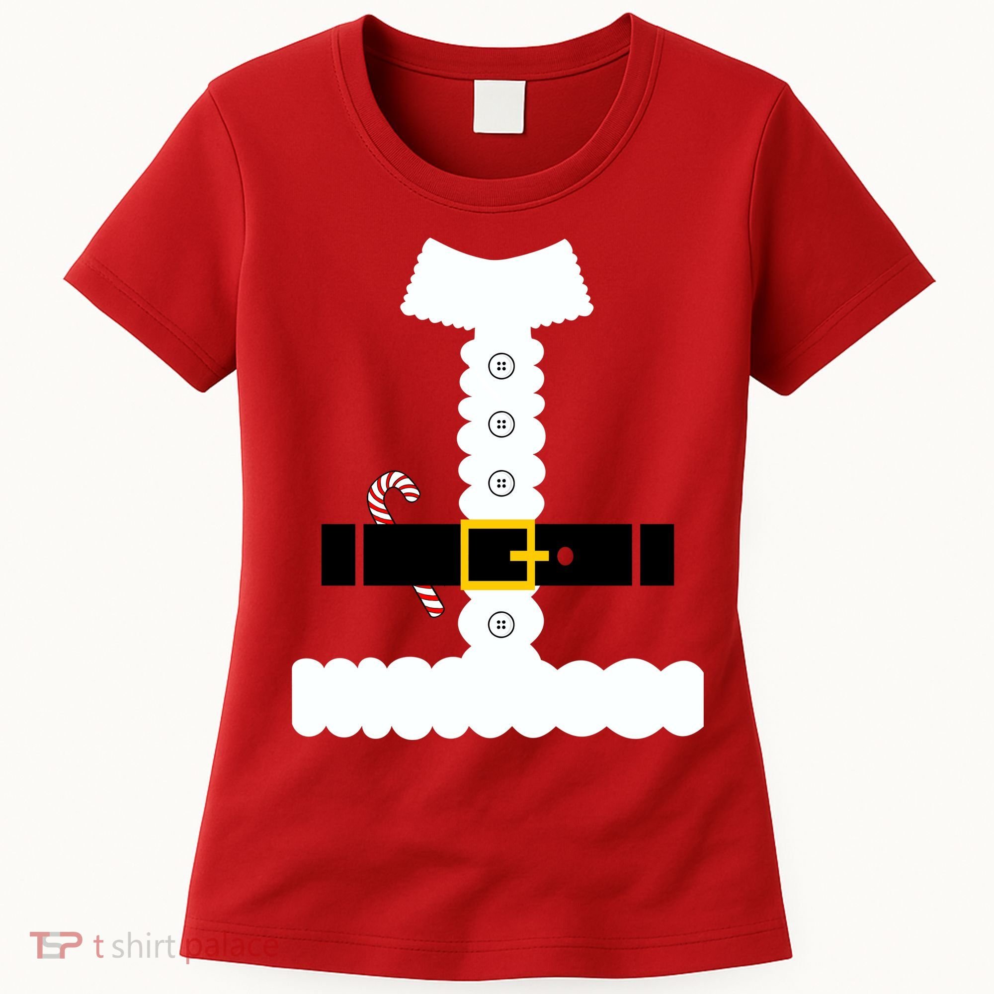 Santa Claus Candy Cane Costume Suit Women's T-Shirt