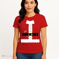 Santa Claus Candy Cane Costume Suit Women's T-Shirt thumb 4