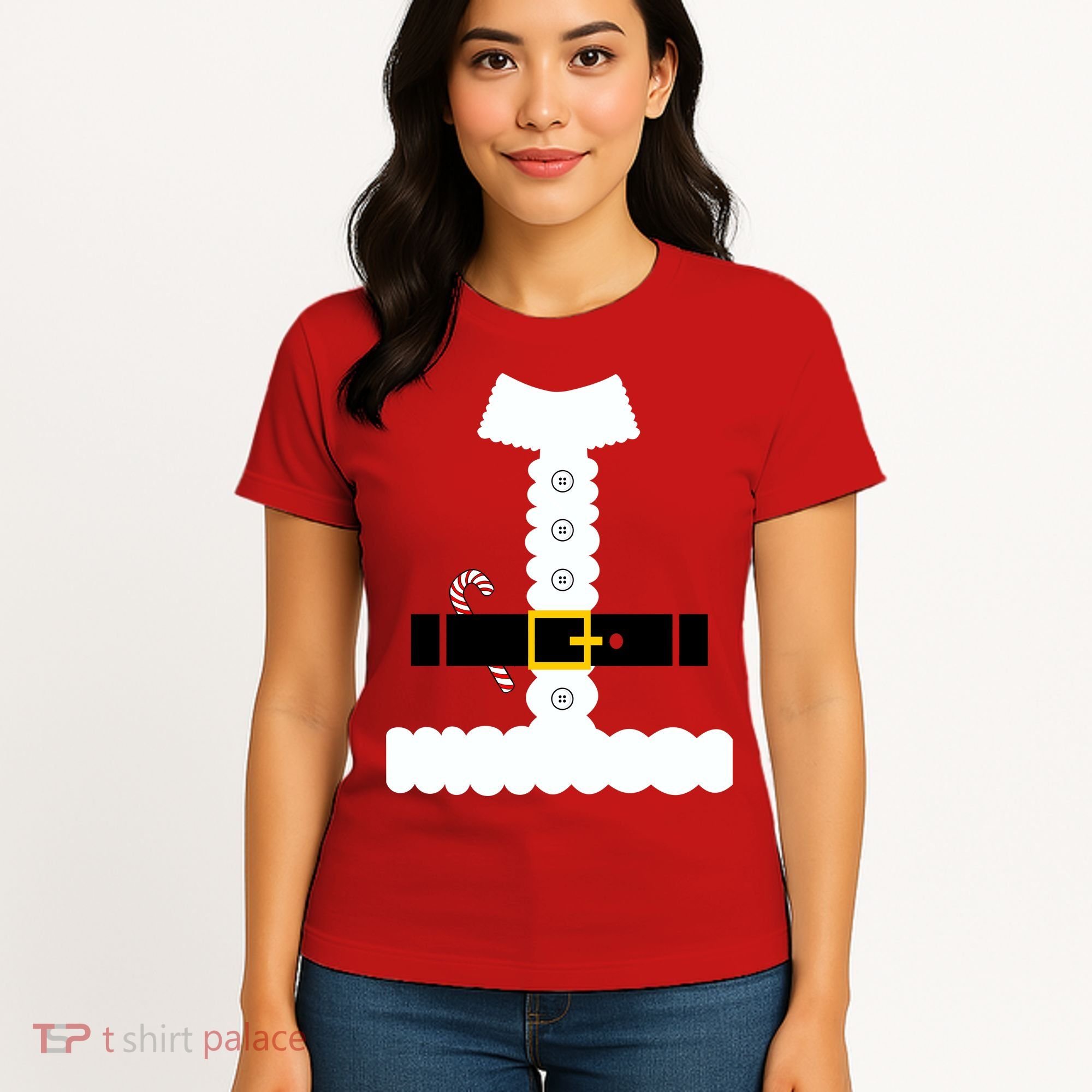 Santa Claus Candy Cane Costume Suit Women's T-Shirt