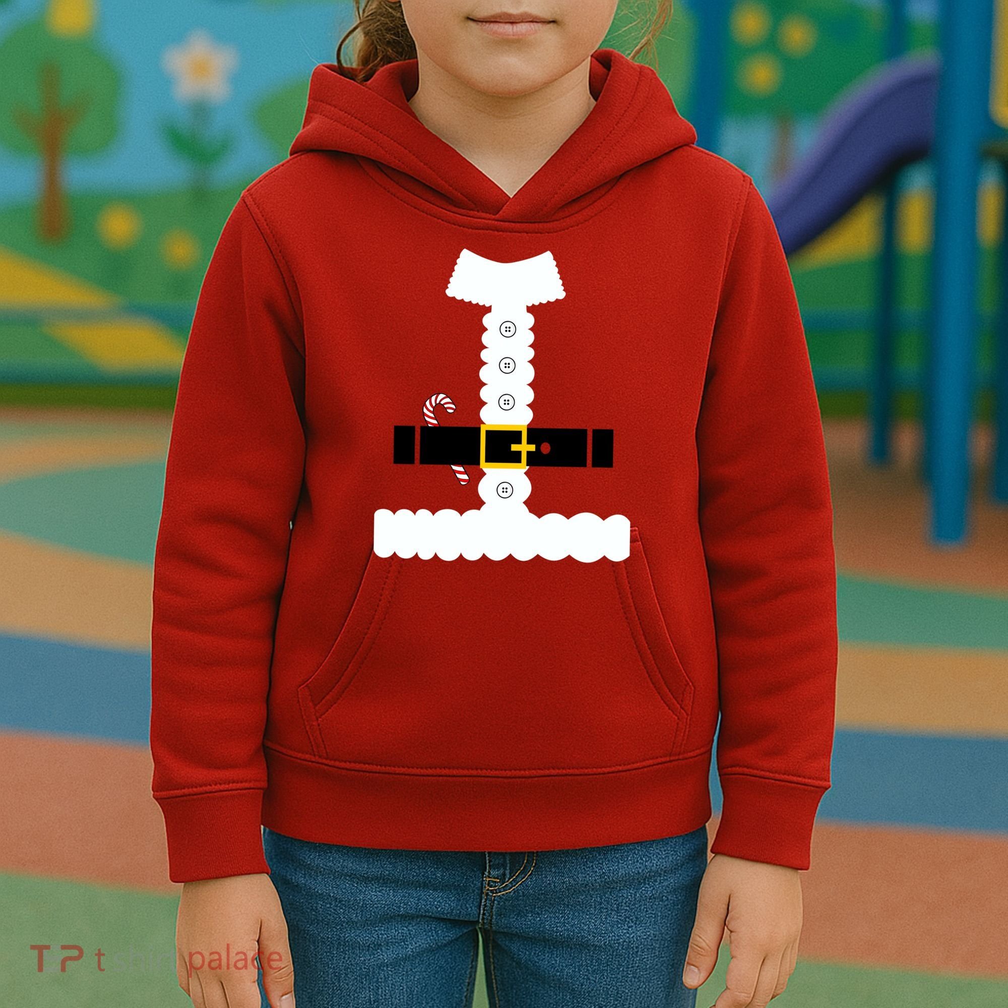 Santa Claus Candy Cane Costume Suit Kids Hoodie