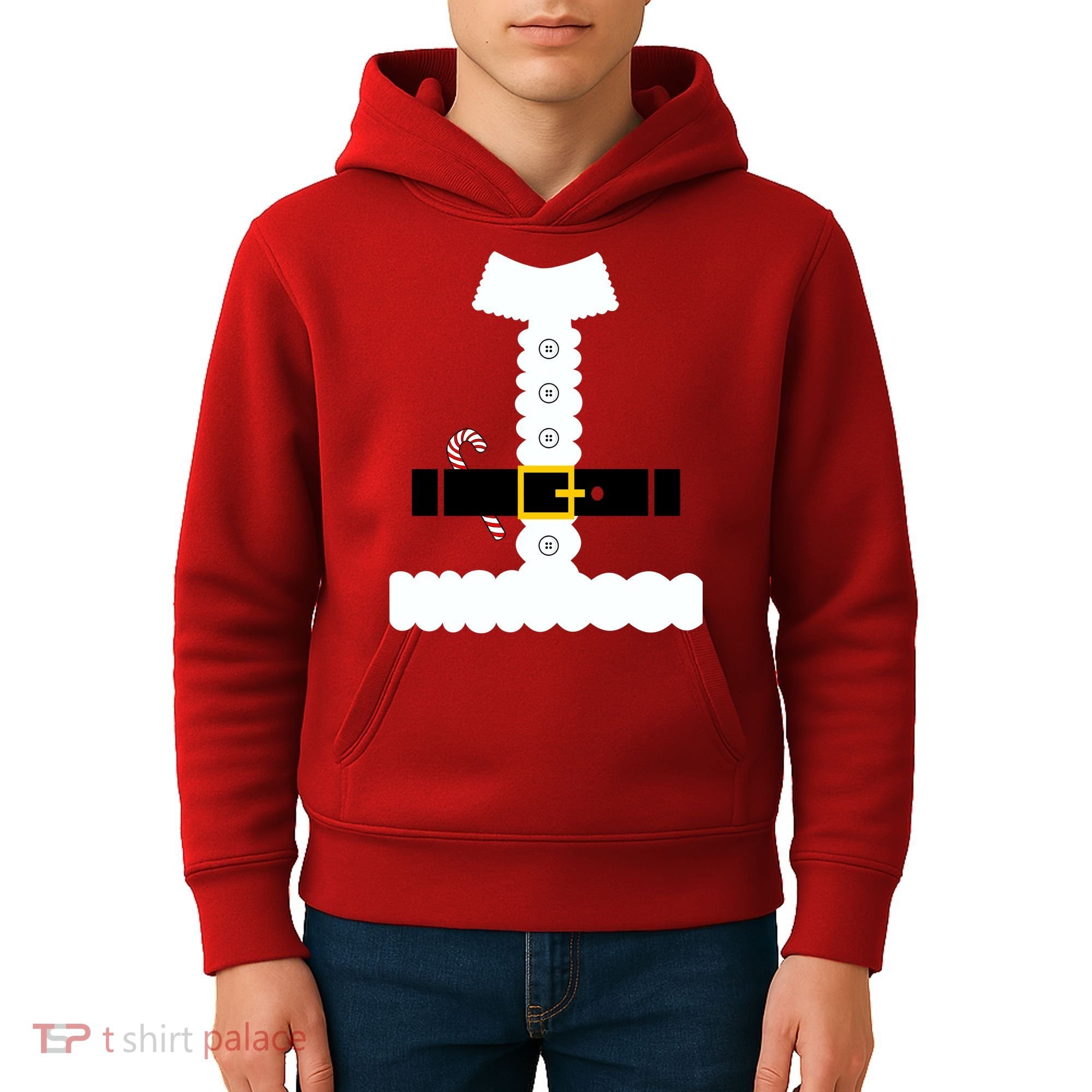 Santa Claus Candy Cane Costume Suit Kids Hoodie