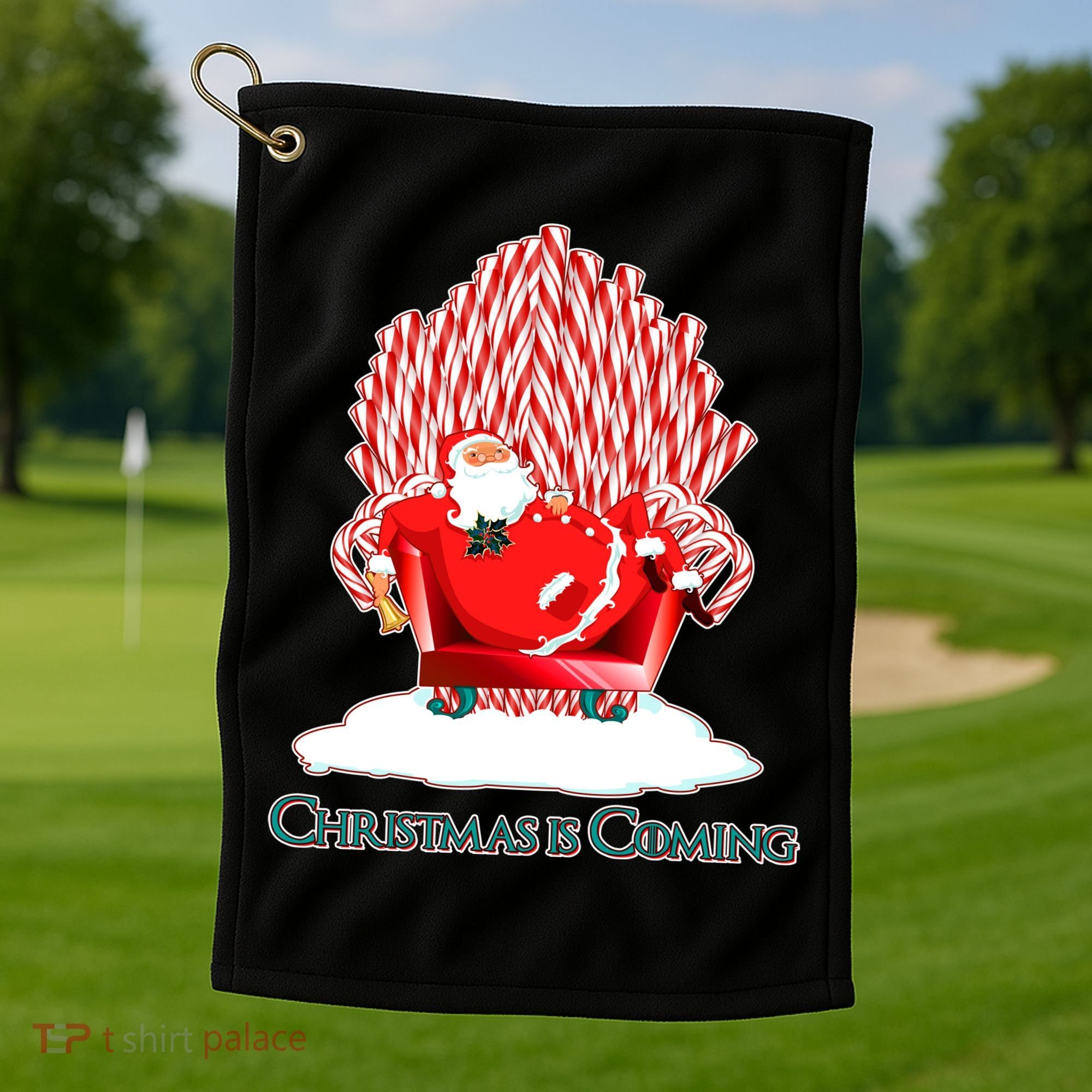 Santa Claus Christmas Is Coming GOT Golf Towel