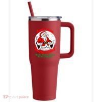 Santa Claus Doesn't Exist But I cant Read 40oz Vacuum Insulated Stainless Steel Travel Tumbler thumb 0