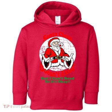 Santa Claus Doesn't Exist But I cant Read Toddler Hoodie