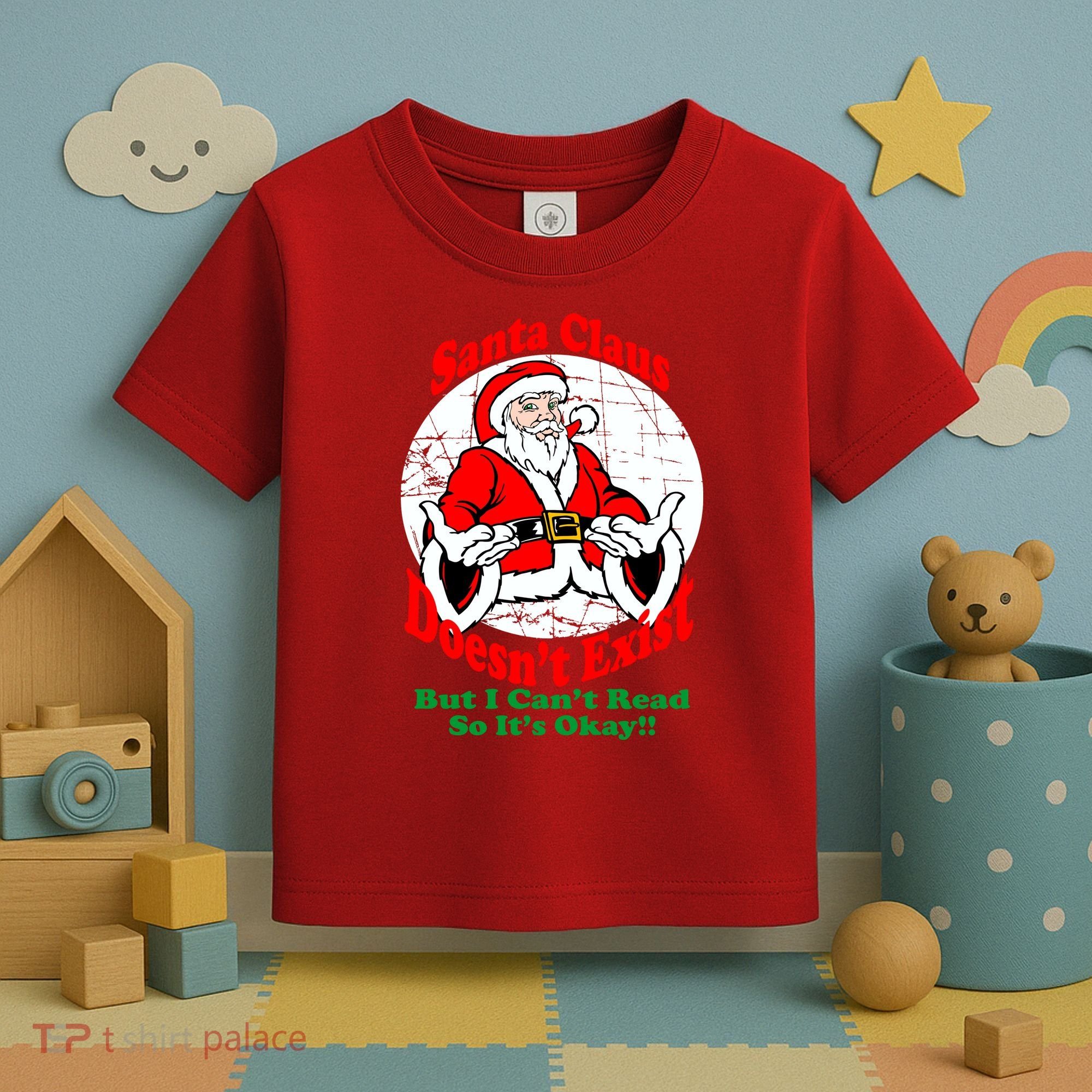 Santa Claus Doesn't Exist But I cant Read Toddler T-Shirt