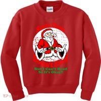 Santa Claus Doesn't Exist But I cant Read Kids Sweatshirt thumb 0