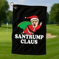 Santa Claus Donald Trump Santatrump Golf Towel thumb 1