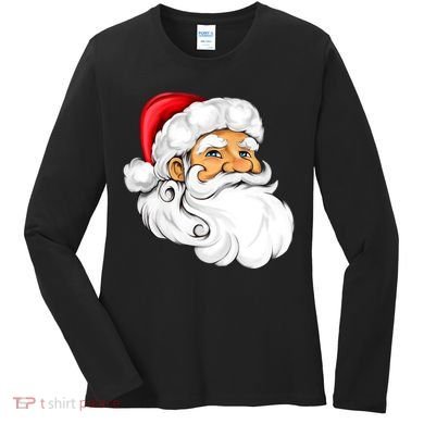 Santa Claus Head Women's Long Sleeve Shirt