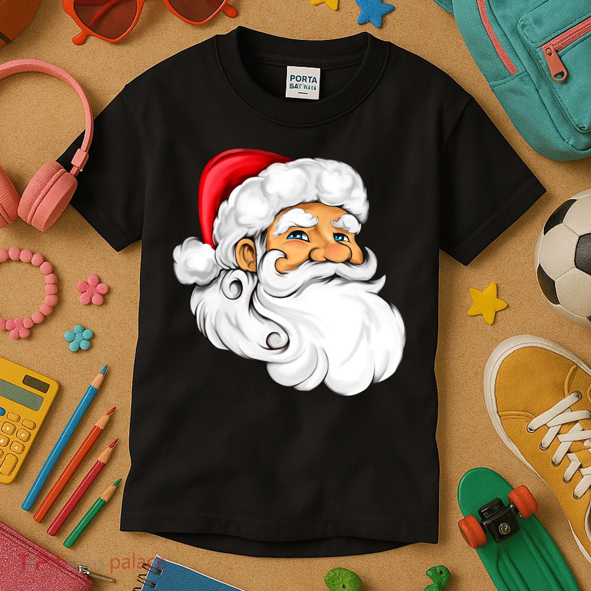 Santa Claus Head Kids T-Shirt