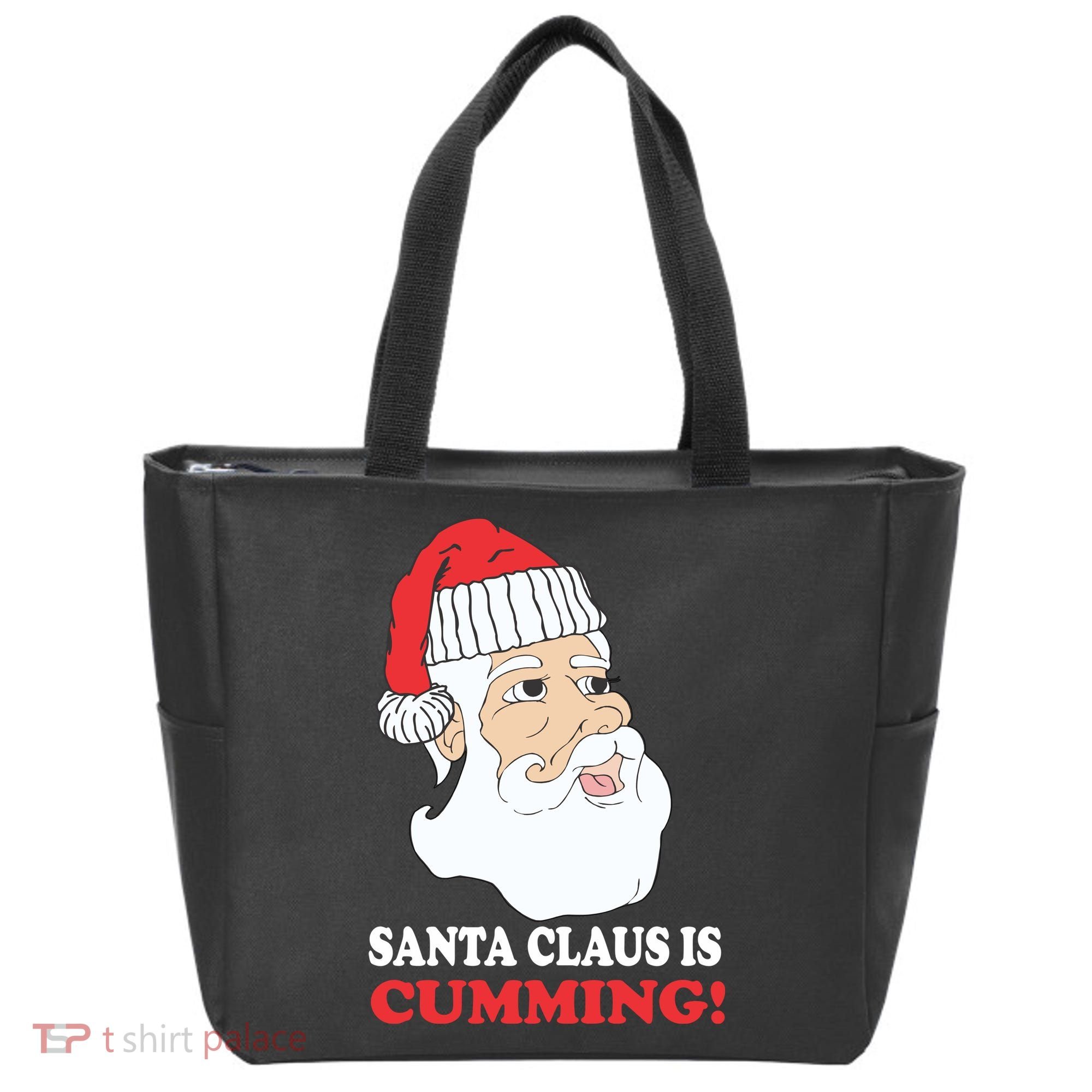 Santa Claus Is Cumming Dirty Humor Tote Bag
