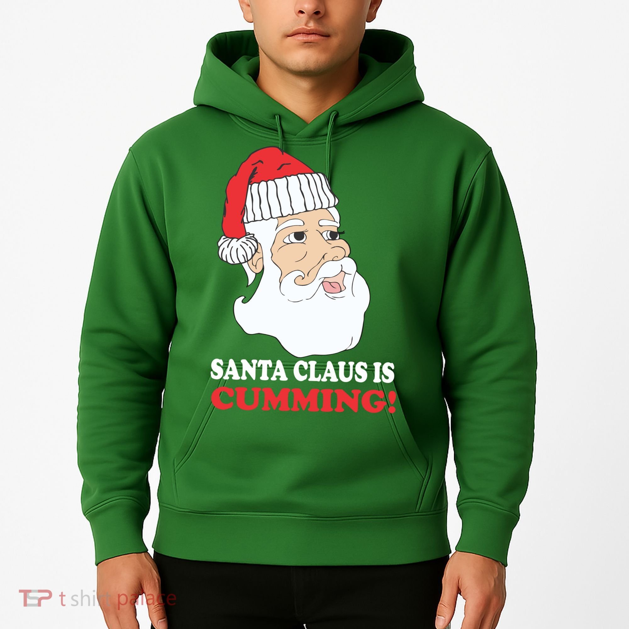 Santa Claus Is Cumming Dirty Humor Hoodie