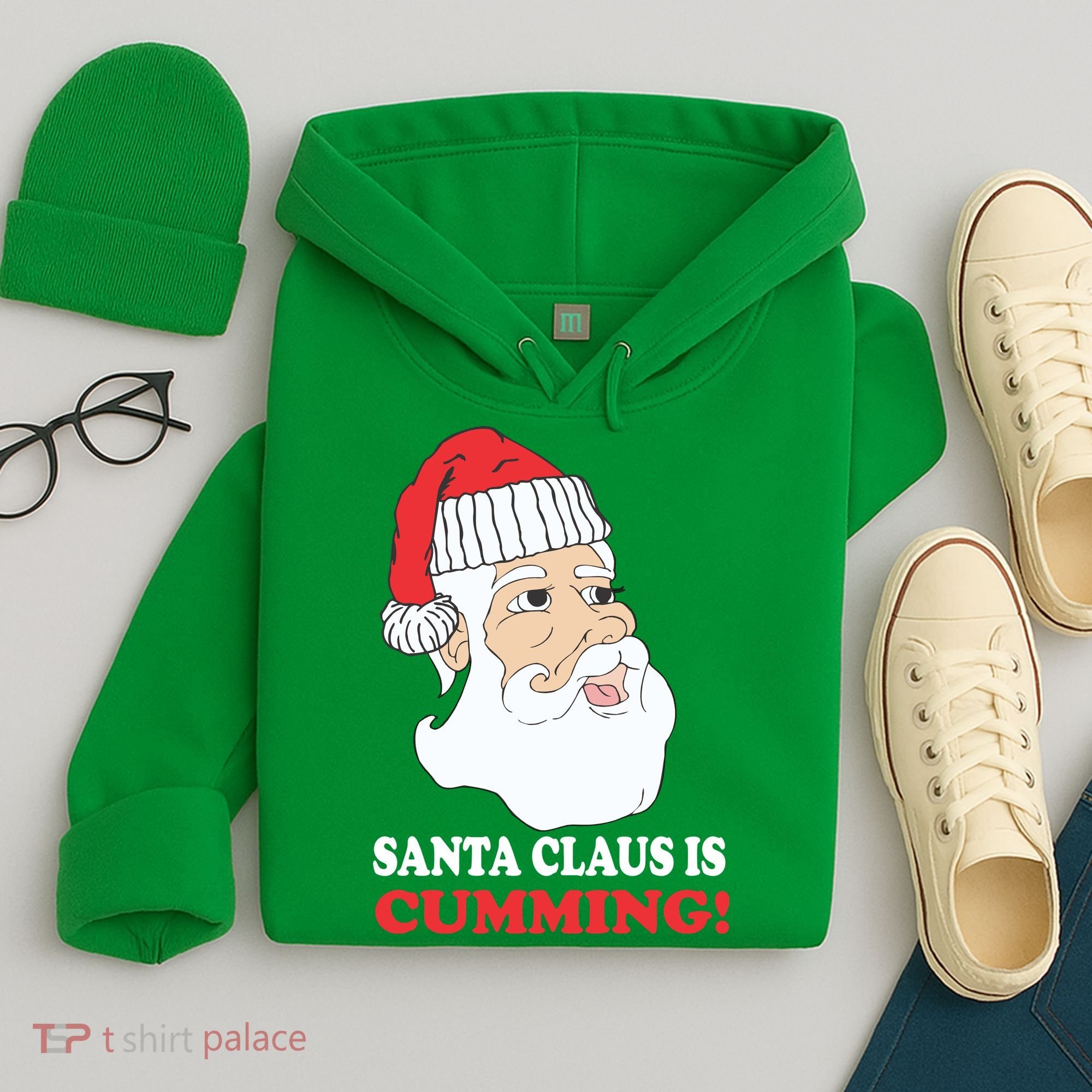 Santa Claus Is Cumming Dirty Humor Hoodie