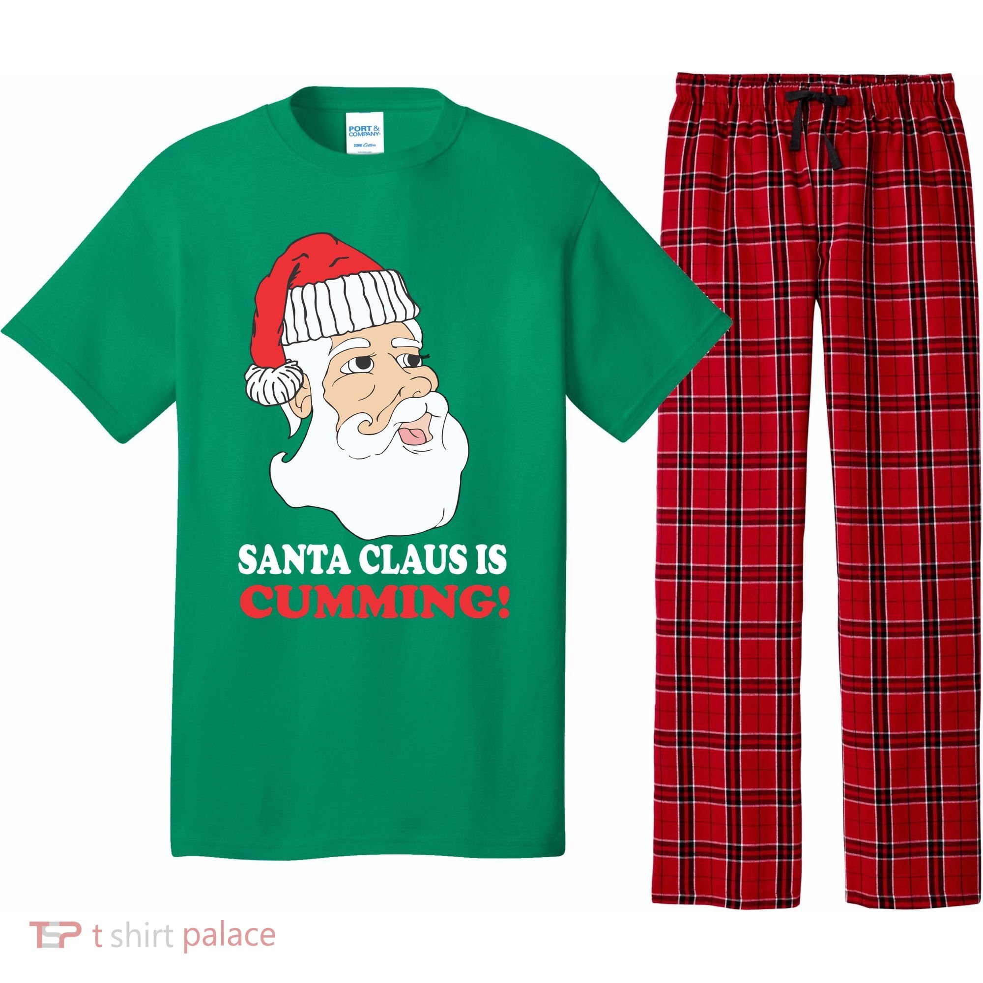 Santa Claus Is Cumming Dirty Humor Pajama Set