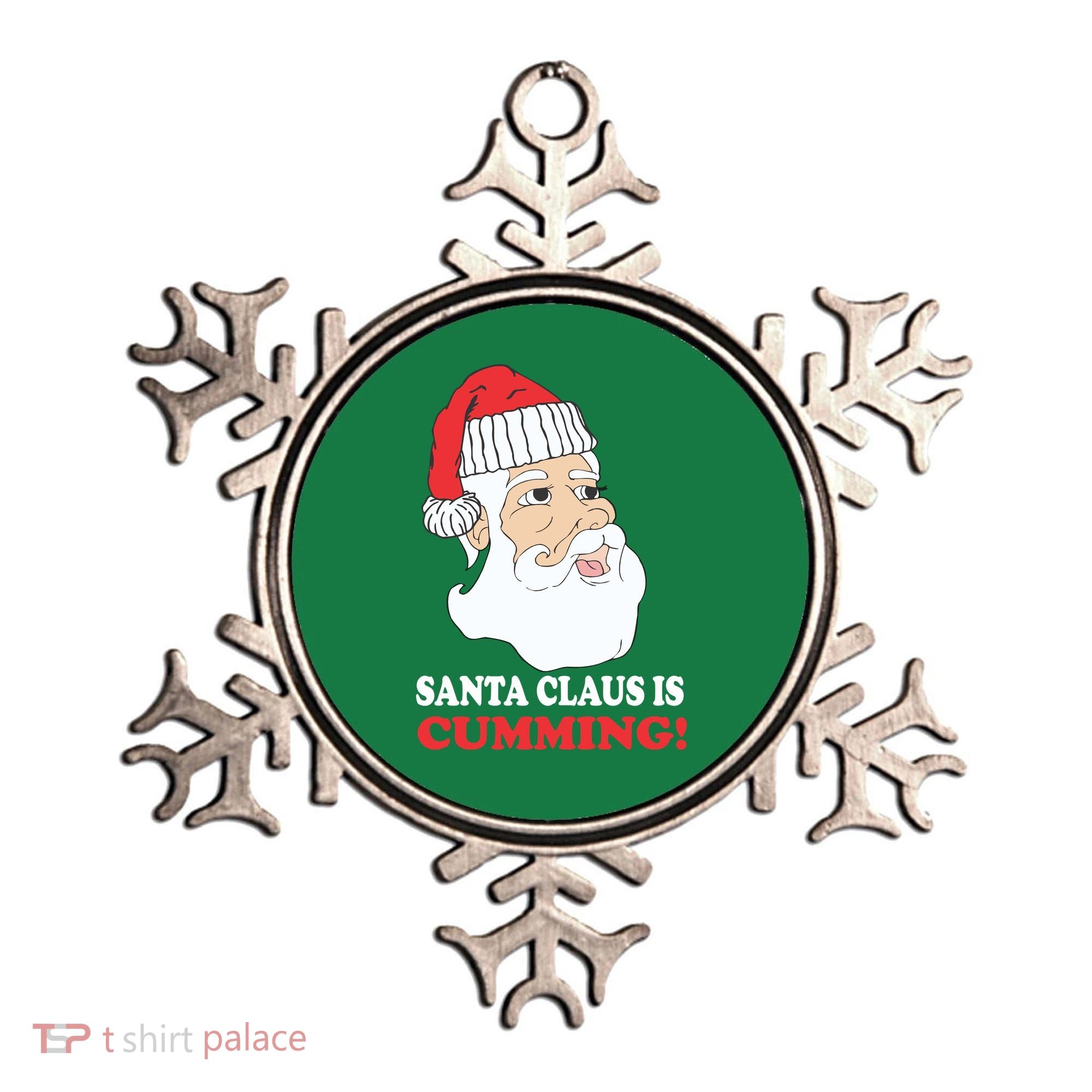 Santa Claus Is Cumming Dirty Humor Ornament