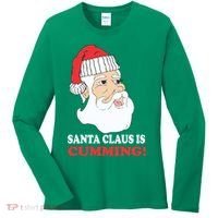 Santa Claus Is Cumming Dirty Humor Women's Long Sleeve Shirt thumb 0