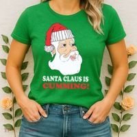 Santa Claus Is Cumming Dirty Humor Women's T-Shirt thumb 2